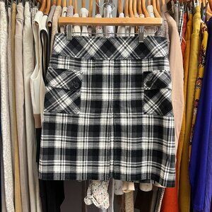Ann Taylor Loft 100% Cotton Plaid Skirt